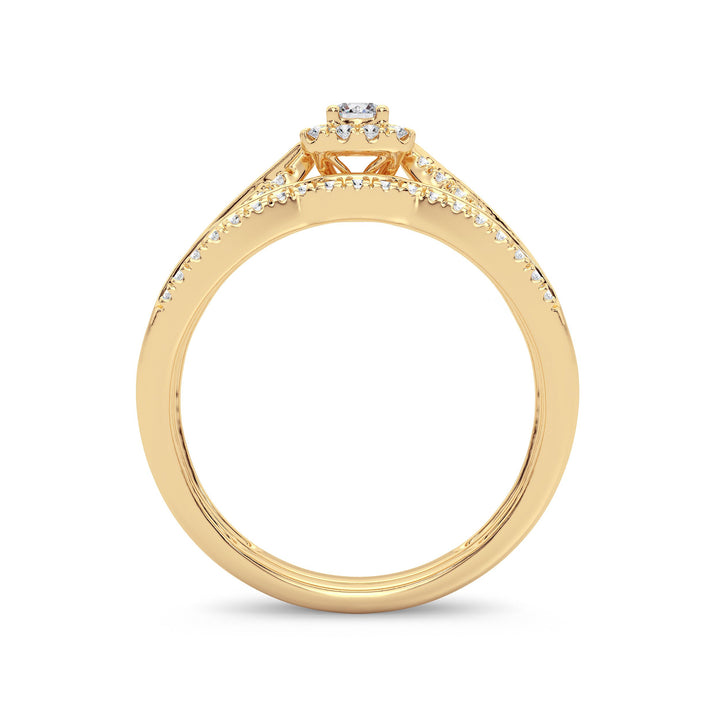 14K Yellow Gold Lab Diamond Bridal Ring - Timeless Elegance