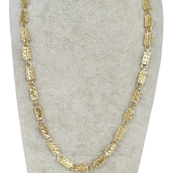 Vintage 10K Yellow Gold Textured Nugget 23g Necklace 21"