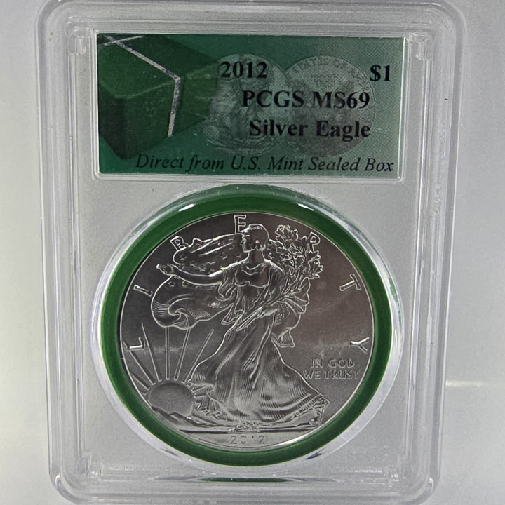 2012 US Silver Eagle PCGS MS69 Direct US Mint Sealed Box 1oz Fine Silver .999
