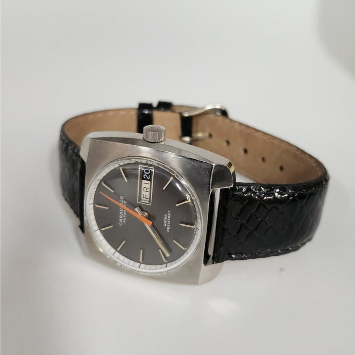 Vintage 1970s Caravelle by Bulova Automatic Day-Date Watch with Original Box