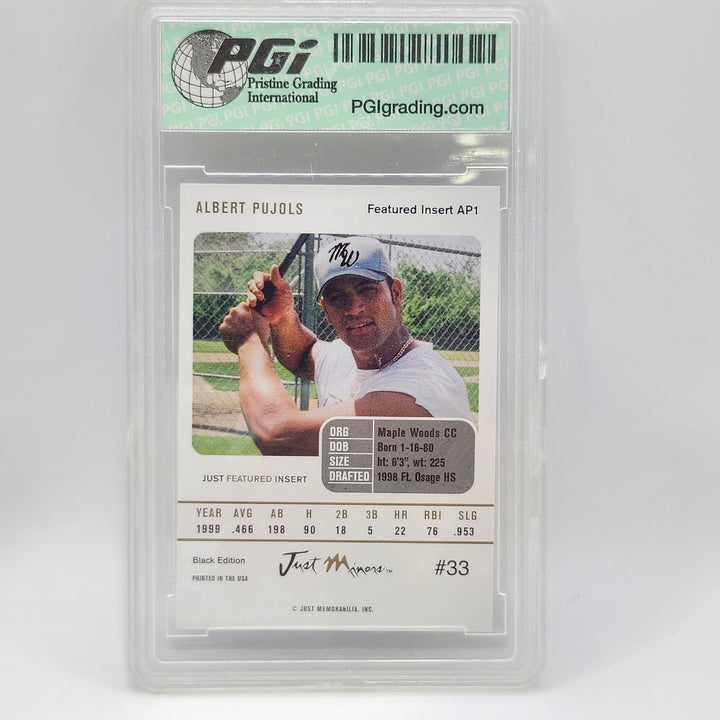 2000 Just Minors Albert Pujols Black SP Rookie RC #33 PGI 10 GEM MINT Card