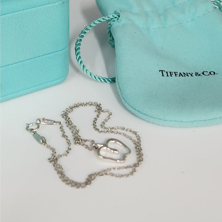 Tiffany & Co. Elsa Peretti Apple Necklace Sterling Silver 925 Pendant Box Pouch