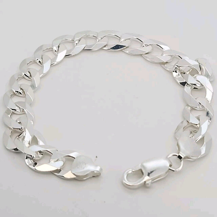 Beautiful 925 Sterling Cuban Chain Bracelet 8"