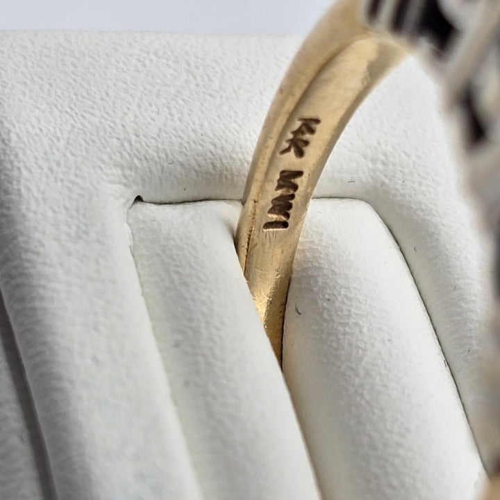 14K Two-Tone Gold 1.49 CTW Natural Diamond Three-Stone Ring 5.9g