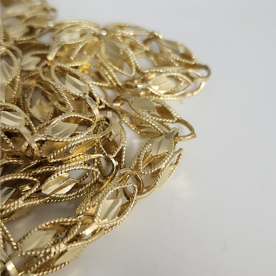 10k Yellow Gold Fancy Turkish Diamond Cut Vintage Chain Necklace 28"