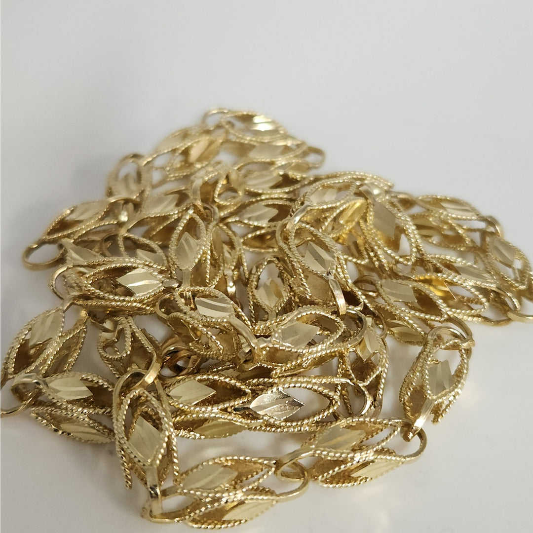 10k Yellow Gold Fancy Turkish Diamond Cut Vintage Chain Necklace 28"