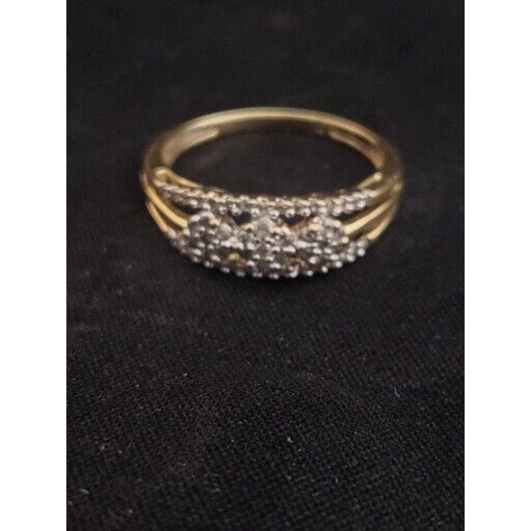 10k Yellow Gold triple row Diamond With 2g Of Gold Size 7