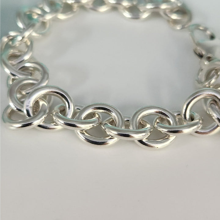 Tiffany & Co. Sterling Silver Heart Tag Chain Bracelet