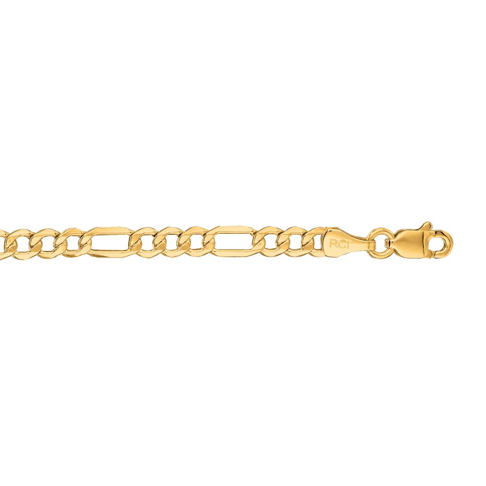 10K Gold 3.7mm Lite Figaro Chain