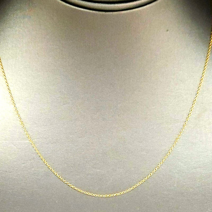 14k Yellow Gold Cable Link Chain Necklace 18" Classic everyday chain