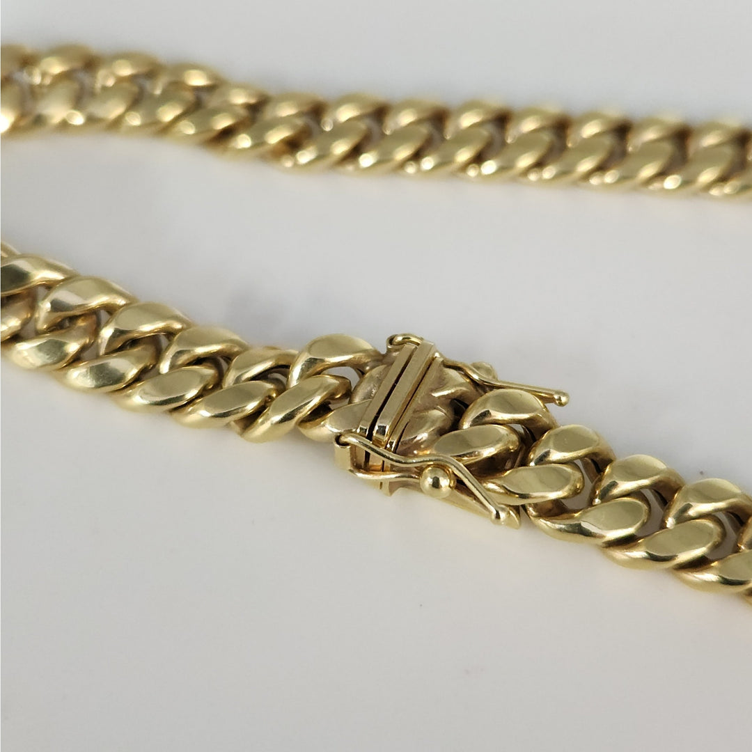 10k Yellow Gold Cuban Link Chain Necklace 22"