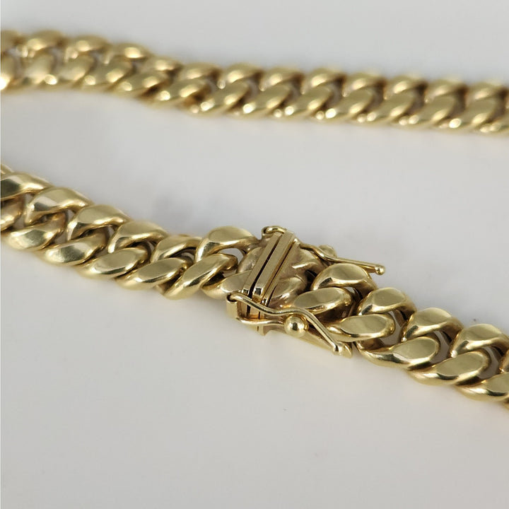 10k Yellow Gold Cuban Link Chain Necklace 22"