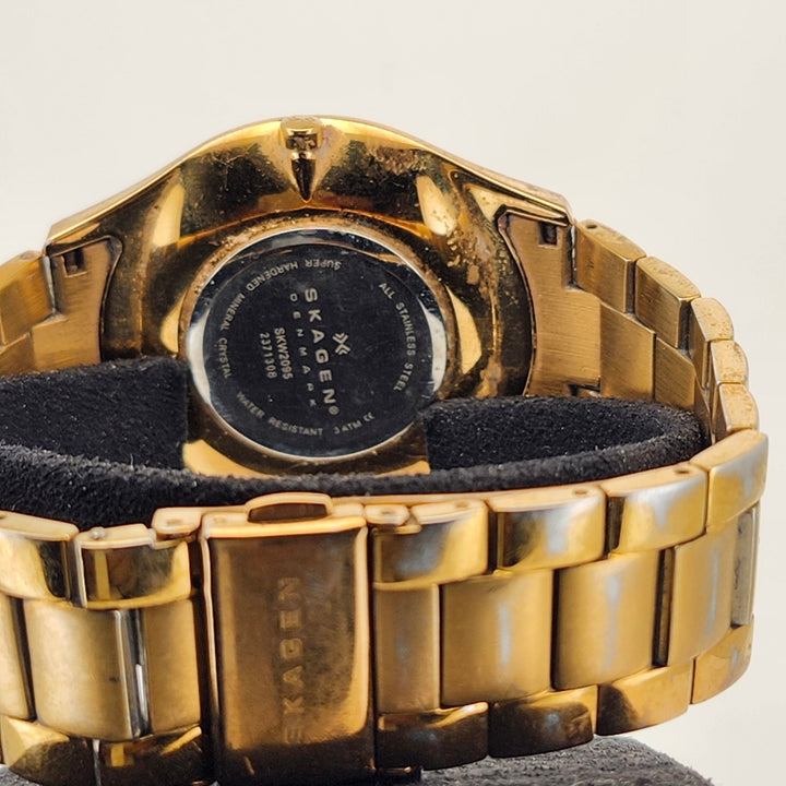Skagen Denmark Gold Tone Diamond Accent Stainless Steel Women's Watch SKW2095