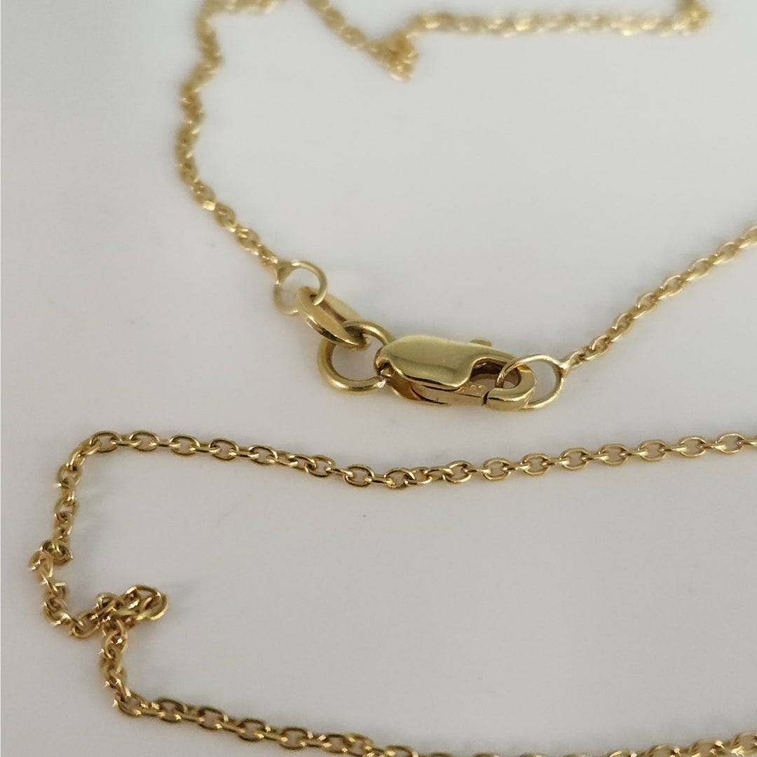 14k Yellow Gold Cable Link Chain Necklace 18" Classic everyday chain