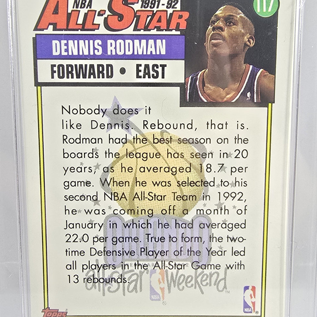 1992-93 Topps All-Star Dennis Rodman #117 GMA Mint Defensive Player Of The Year