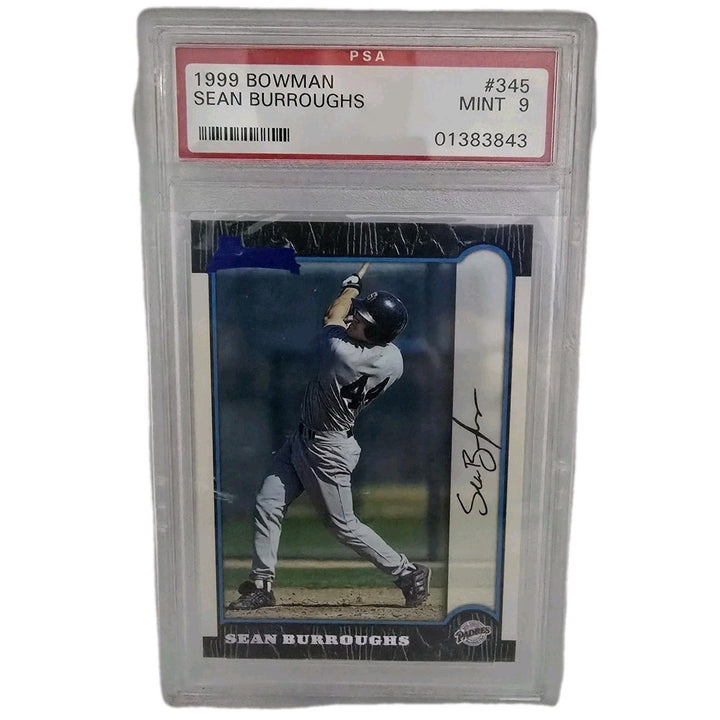 1999 Bowman Sean Burroughs #345 PSA Mint 9 San Diego Padres TOPPS Autograph B2