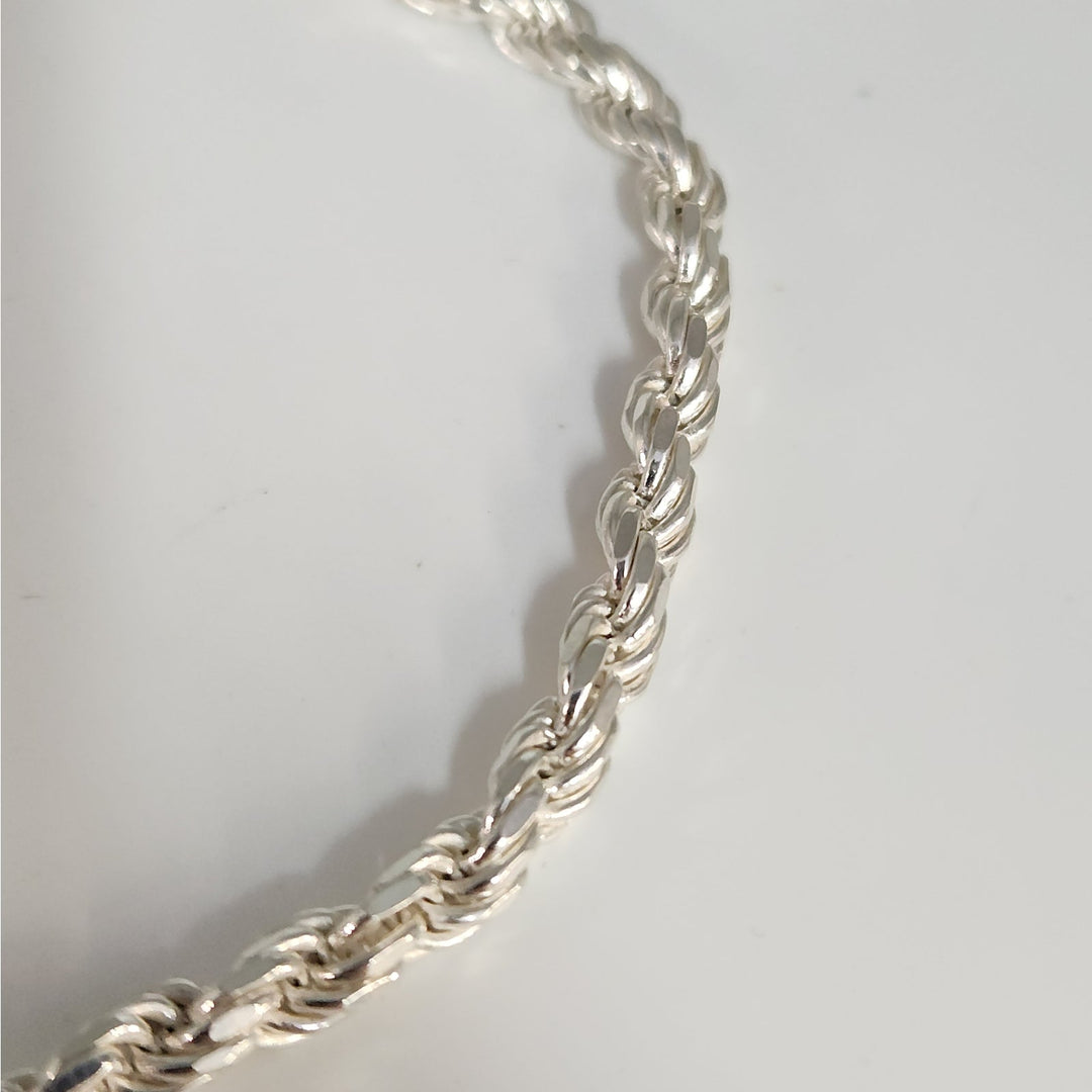 Heavy solid 925 Sterling Silver Byzantine Rope Chain Necklace 24" 4.9mm 66g