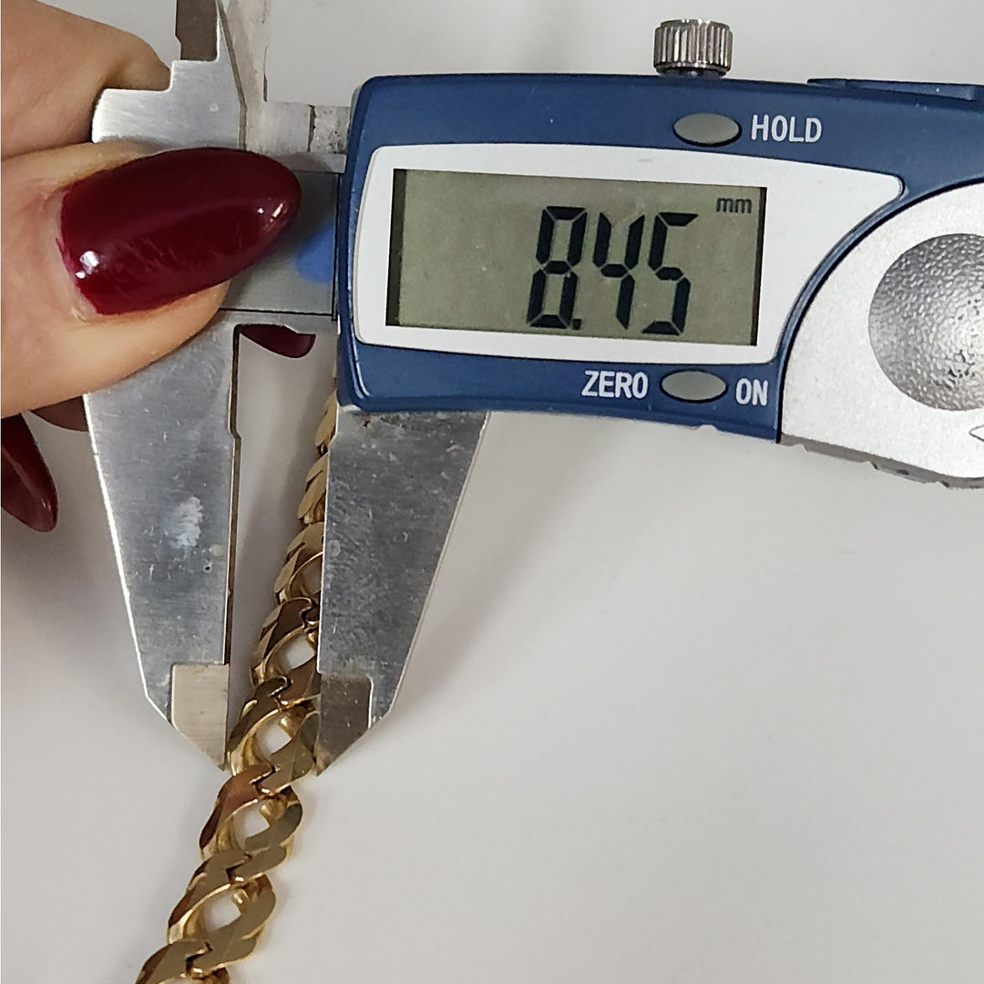 14k Yellow Gold Diamond Cut Cuban Link Bracelet 8"