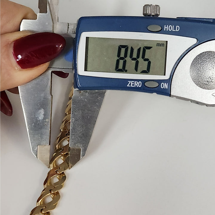 14k Yellow Gold Diamond Cut Cuban Link Bracelet 8"