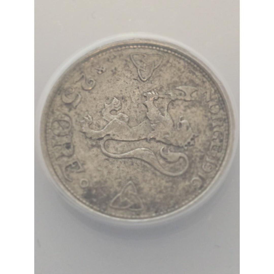1916 Norway 25 Øre AU55 ANACS