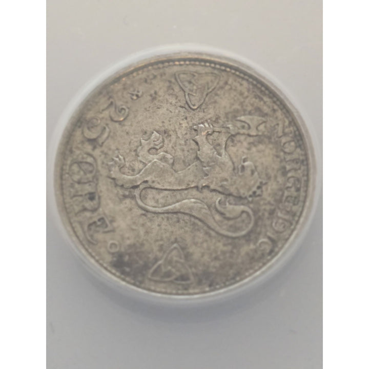 1916 Norway 25 Øre AU55 ANACS