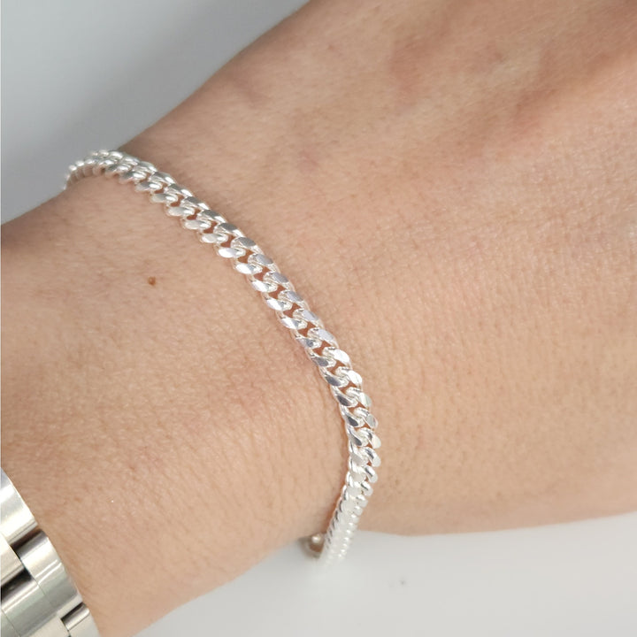 925 Italy sterling silver Cuban Chain Bracelet 7.5"