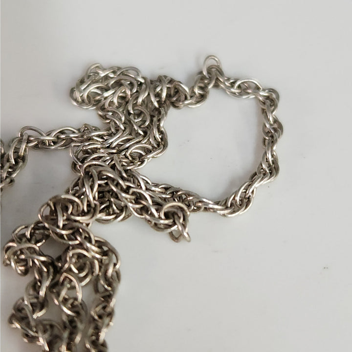 Patina 925 Sterling silver 22" Rope Necklace Classic antique finish silver chain