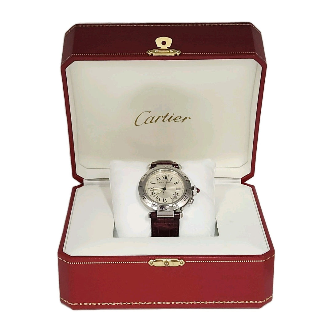 Cartier Pasha Limited 1997 150th Anniversary Automatic Red Cabochon Stainless...