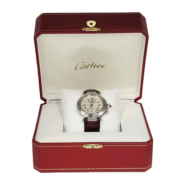 Cartier Pasha Limited 1997 150th Anniversary Automatic Red Cabochon Stainless...