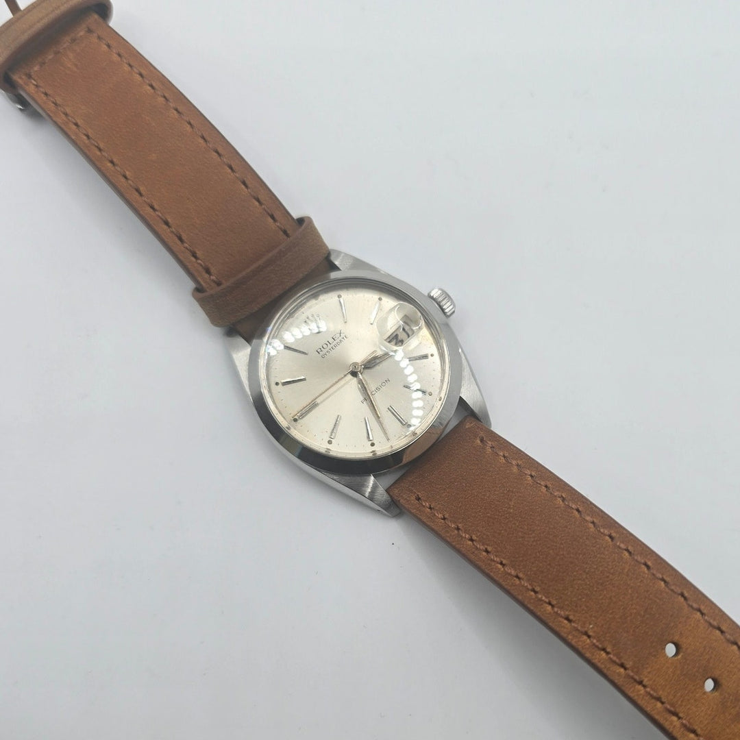 Vintage Rolex Oysterdate Precision 6694 Silver Dial Manual Wind 34mm