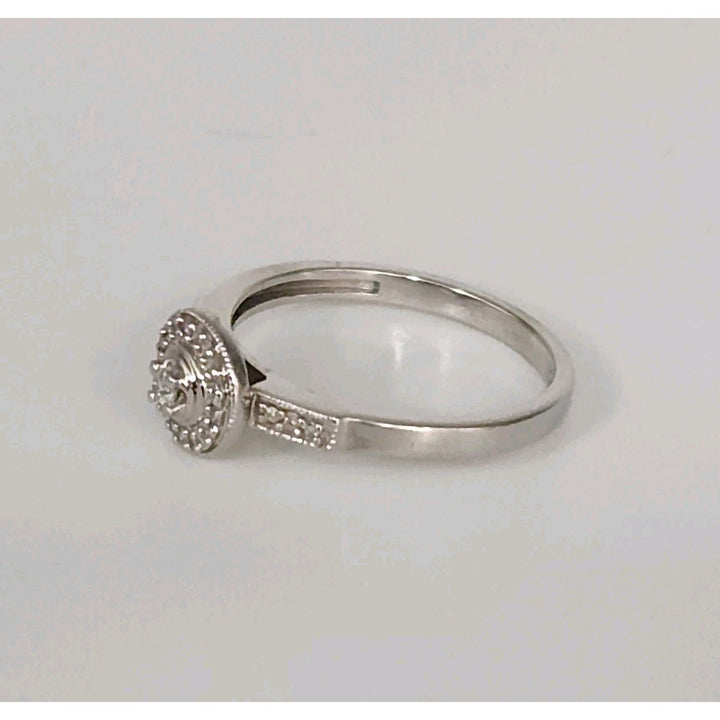 10k White Gold And Diamonds Princess Ring Size 6.5