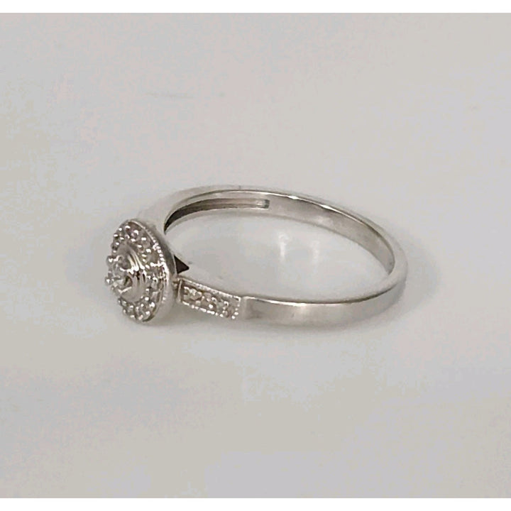 10k White Gold And Diamonds Princess Ring Size 6.5