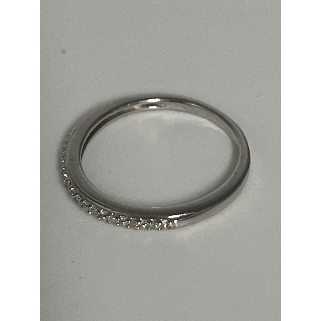 10k White Gold Diamond Princess Band Ring