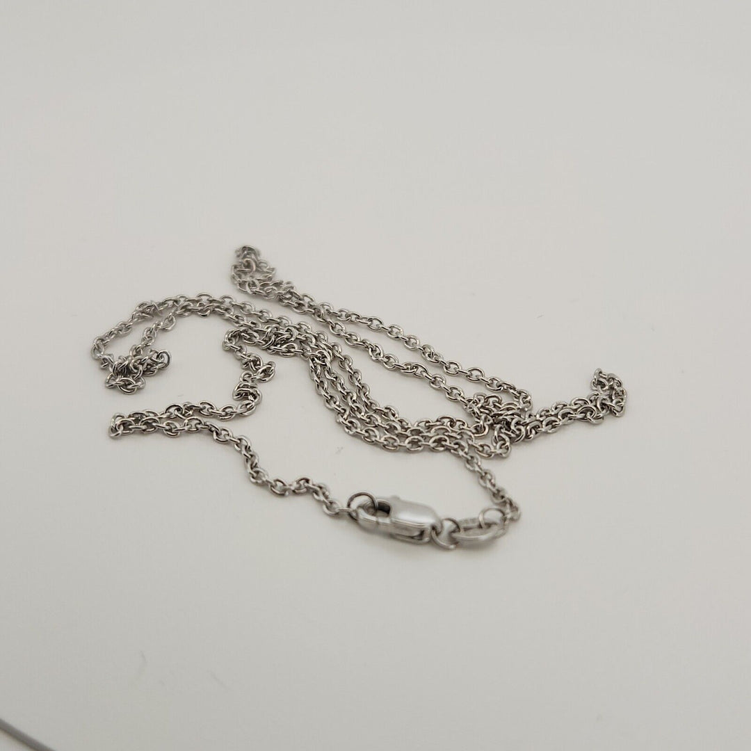 14k White Gold Chain Necklace 18" B