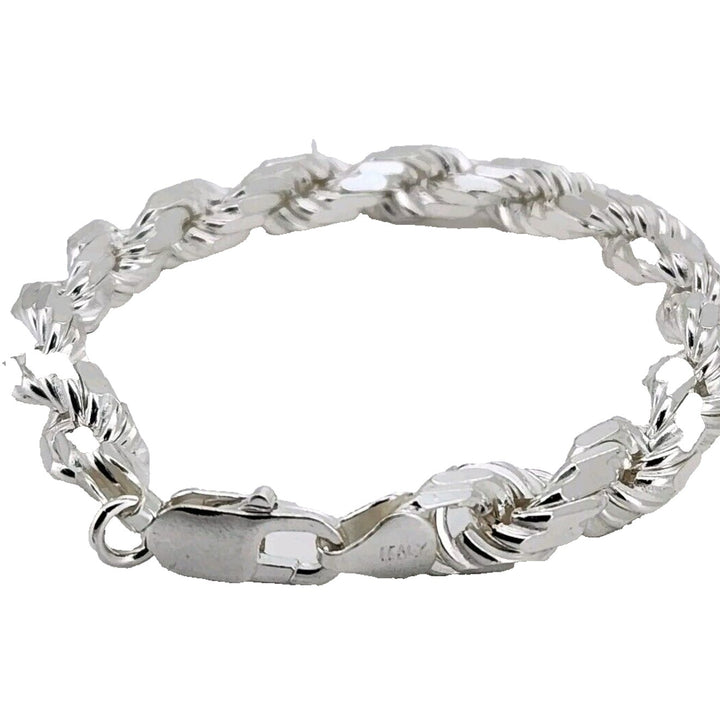 Thick 925 sterling silver Rope Chain bracelet 8"