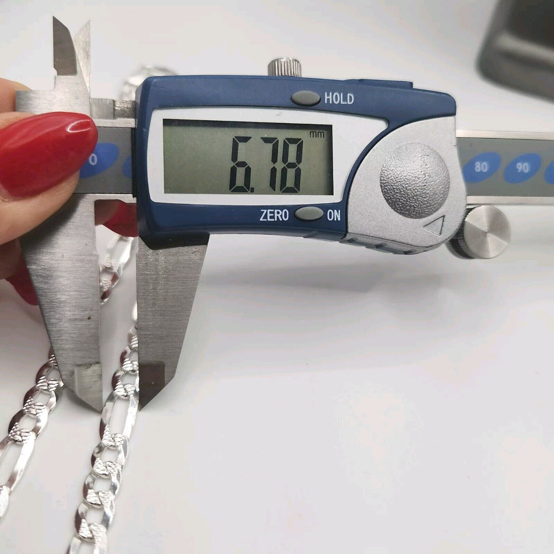 925 sterling silver Figaro's chain necklace 21.5" B