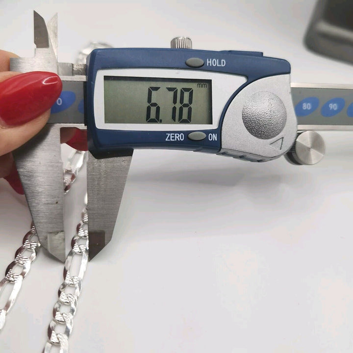 925 sterling silver Figaro's chain necklace 21.5" B