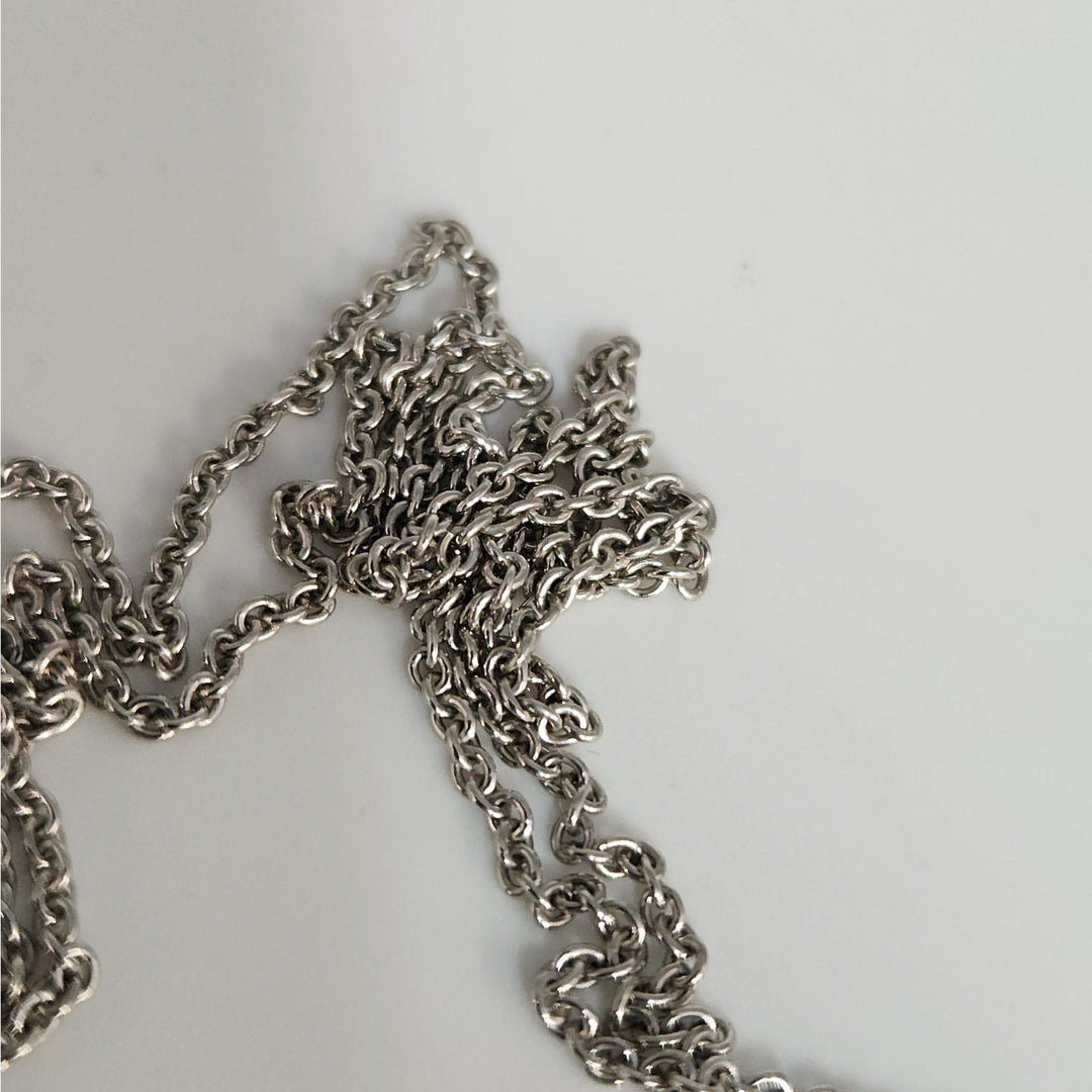 925 Sterling Silver CZ Halo Pendant Necklace 18"