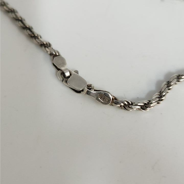925 Sterling silver Rope Chain Necklace 20 "