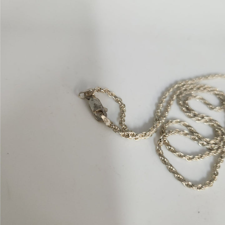 Simple 925 Sterling Silver  Rope Chain Necklace 18"