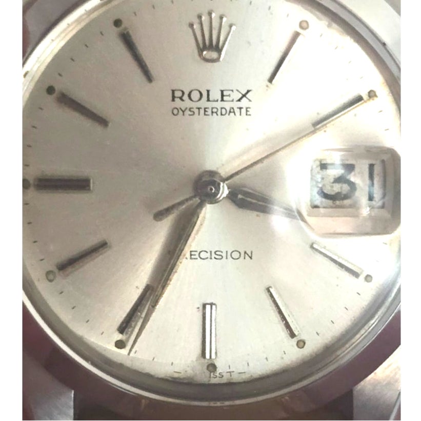 Vintage Rolex Oysterdate Precision 6694 Silver Dial Manual Wind 34mm