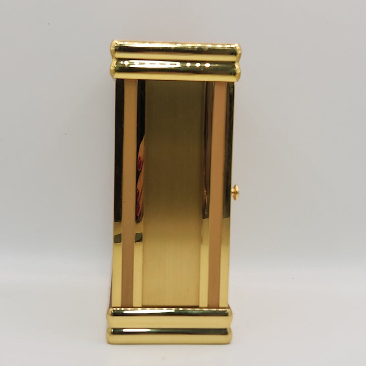 Vintage Tiffany & CO Large Rectangle Brass Desk Clock Quartz Roman Numerals