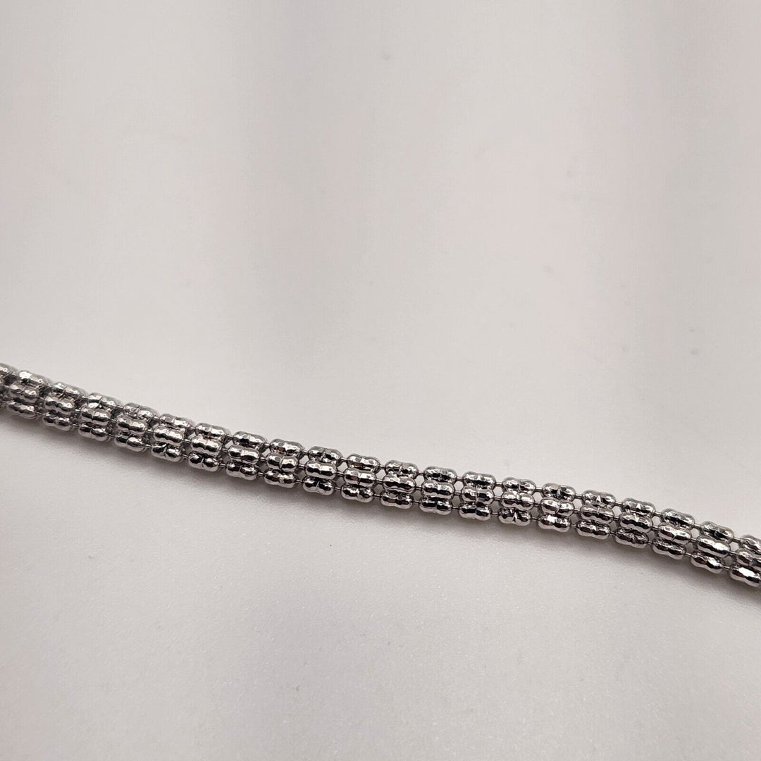 10k White Gold Snake Fashion Bracelet 8"