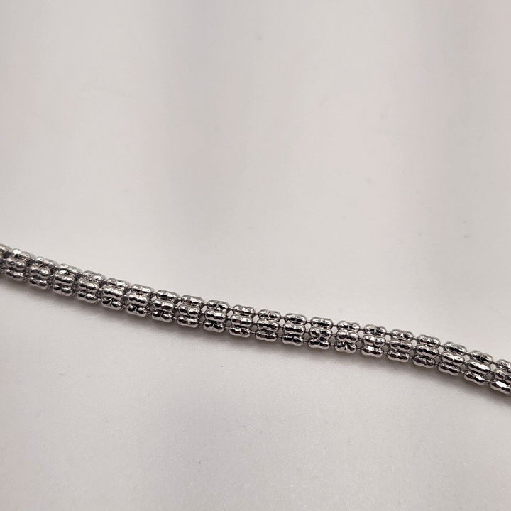 10k White Gold Snake Fashion Bracelet 8"
