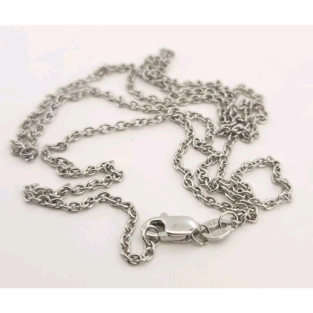 14k White Gold Chain Necklace 18" B