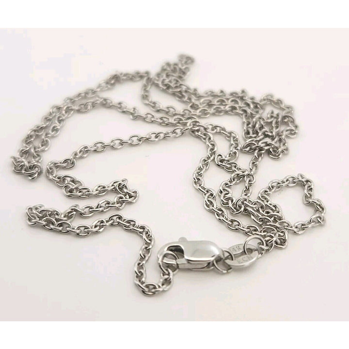 14k White Gold Chain Necklace 18" B