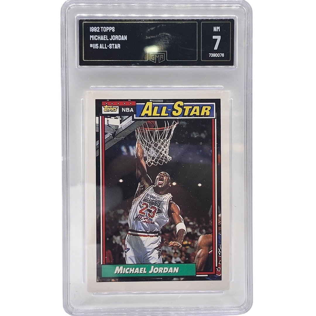 1992 Topps Michael Jordan All-Star #115 Basketball Card GMA 7 NM Near Mint