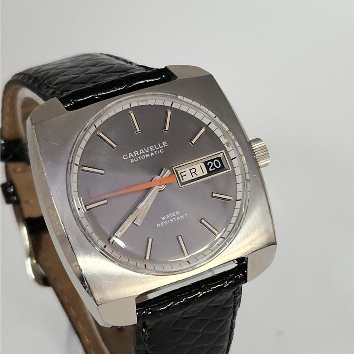 Vintage 1970s Caravelle by Bulova Automatic Day-Date Watch with Original Box