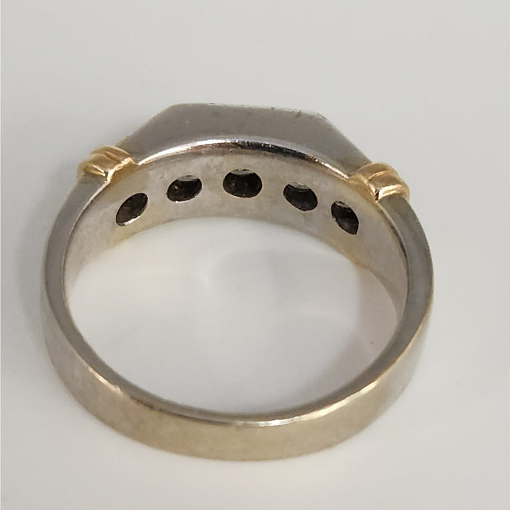 14k Two Tone Gold Diamond Ring Size 10.25