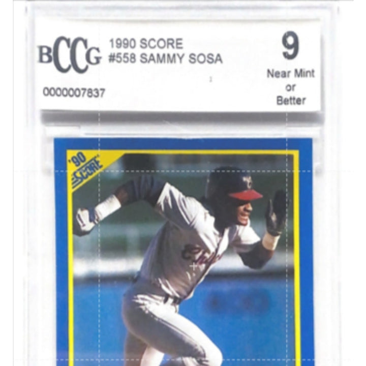 1990 Score #558 Sammy Sosa BCCG Near mint or better 9